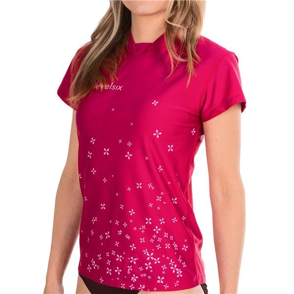 Level Six Coastal Rash Guard Shirt UPF 50+, Loose Fit, Short Sleeve