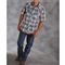 Blue Roper High-Performance Blue Jean Plaid Shirt - Snap Front, Short Sleeve (For Men)