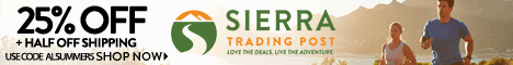 25% off $125 or 30% off $200 at Sierra Trading Post. Use code: ALAPRIL3. Valid to 5/8.