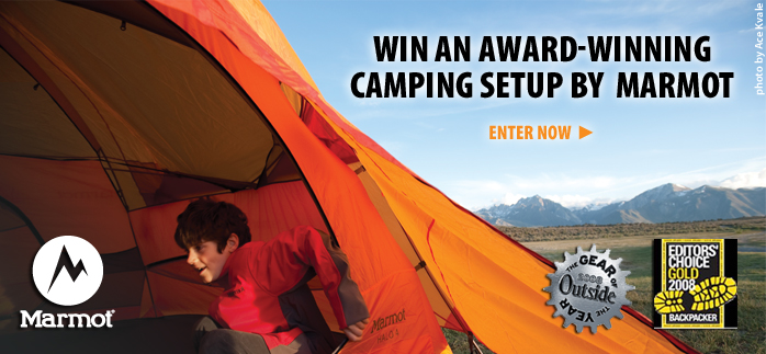 Enter to win this award winning Marmot camping giveaway