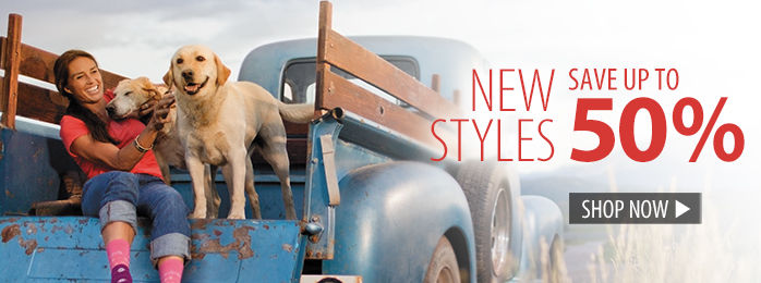 Save up to 50% on new styles