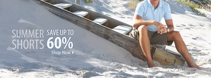 Save up to 60% on men's summer shorts