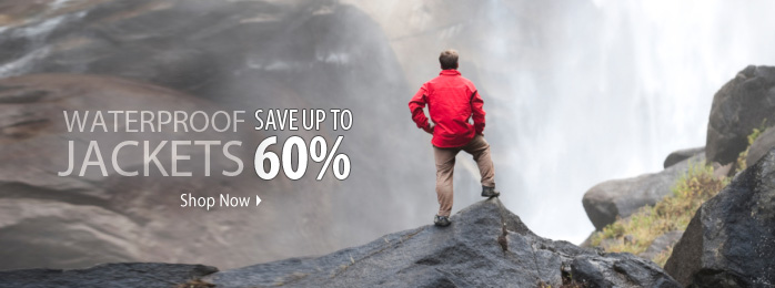 Save up to 60% on men's waterproof jackets