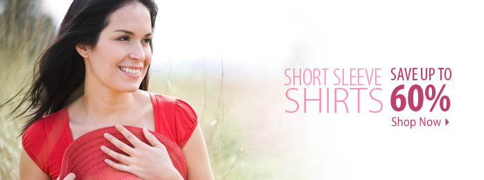 Save up to 60% on women's short sleeve shirts