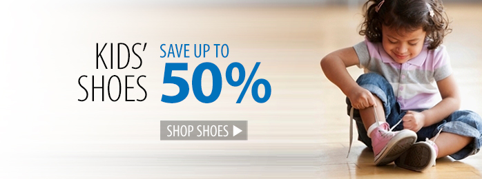 save up to 50% on kids' shoes