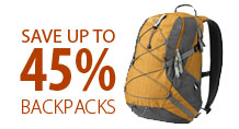 Save up to 45% on backpacks
