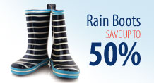 save up to 50% on rain boots
