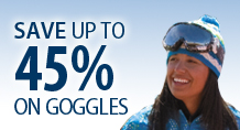 Save up to 45% on Goggles