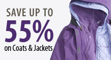 save up to 55% on coats and jackets