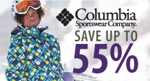 save up to 55% on Columbia