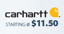 carhartt starting at $11.50