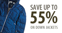 save up to 55% on down jackets