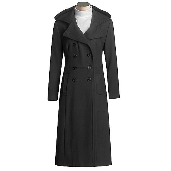 SM2 Double-Breasted Full-Length Coat with Hood - Wool (For Women ...