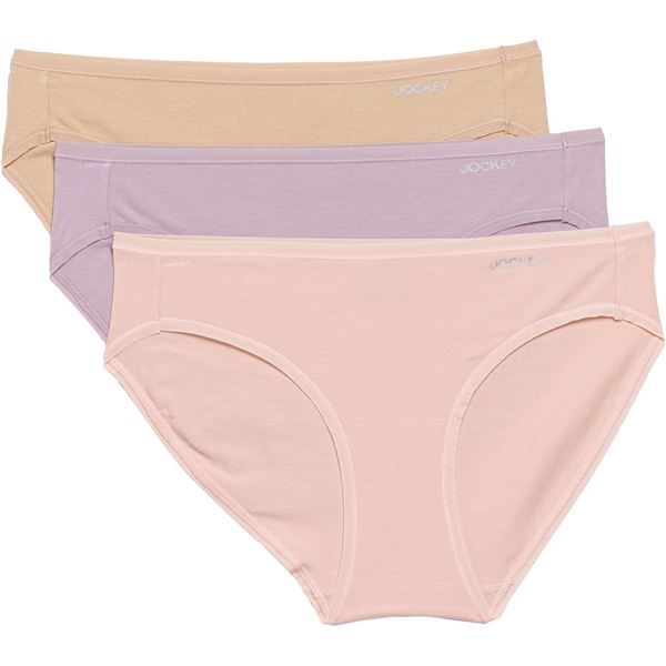 Jockey Organic Cotton Panties - 3-Pack, Bikini Brief in 690 Pink