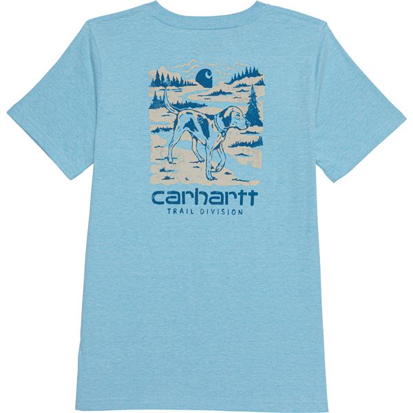 Carhartt Big Boys CA6529 Trail Division Pocket T-Shirt - Short Sleeve in 441 Danube Heather