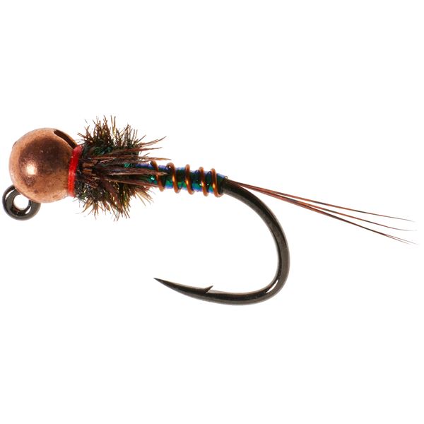 Montana Fly Company Jig Lightning Perdigon Nymph Fly - Dozen in Light Olive/Cream