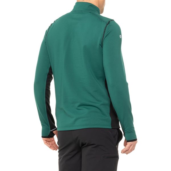 SmartWool Active Fleece Wind Shirt - Zip Neck, Merino Wool, Long Sleeve in Evergreen