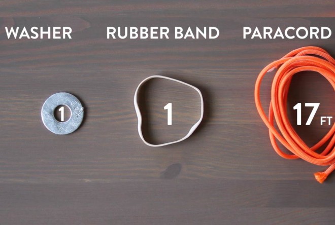 Materials needed for your DIY paracord compression sack