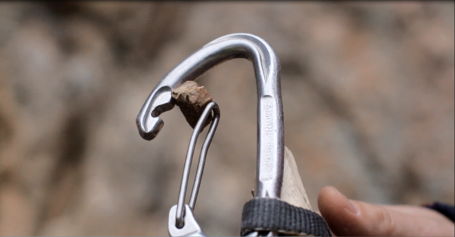 Rock in the carabiner