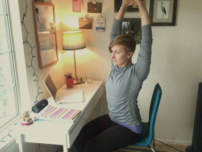 Yoga pose office