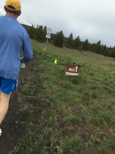 A runner begins his 13.1 mile course at the inaugural Yellowstone Half Marathon in 2014.