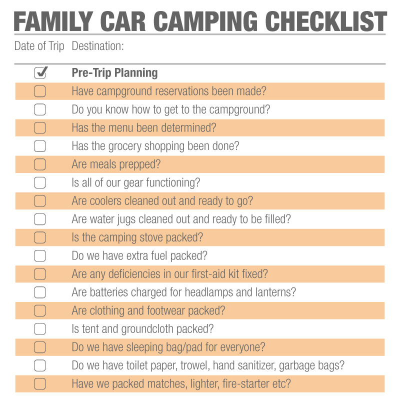 Family Camping Checklist