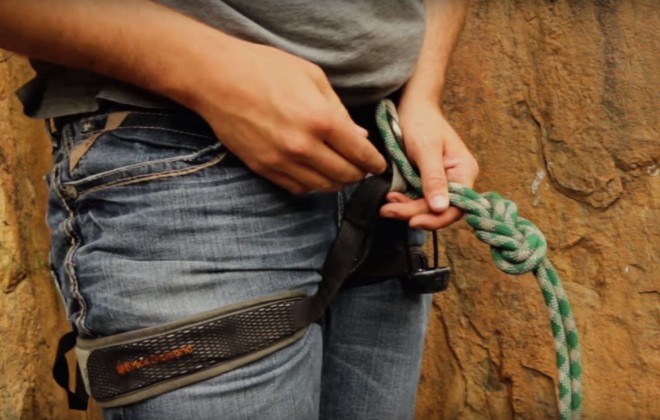 Rock Climbing for Beginners: Figure 8 Knot to Carabiner on Harness