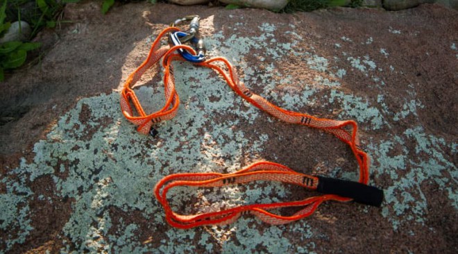 Rock climbing daisy chain