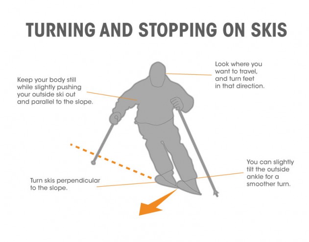 Turn and Stop on Skis